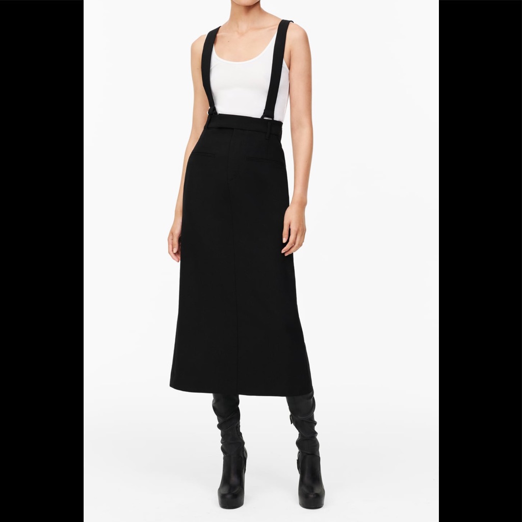 Zara Limited Edition Midi Skirt With Suspenders